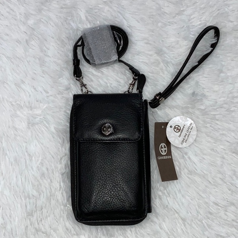 NWT Gianni Bernini LEATHER Crossbody Purse